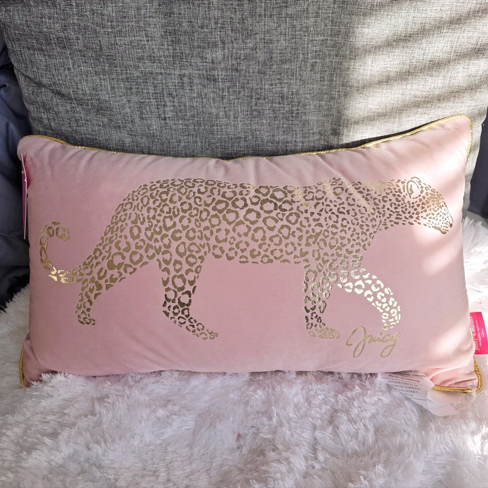 NWT Juicy Couture Cheetah Long  Decorative Pillow
